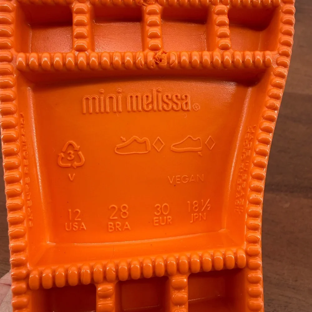 Mini Melissa Hip Daydream BB Orange Jelly‎ Sandals Kids Size 12 Vegan 35903